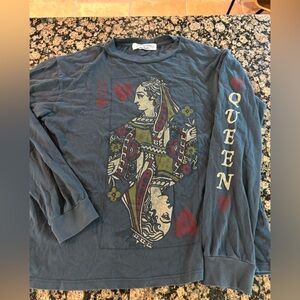 Free People-DAYDREAMER- Queen of Hearts long sleeve tshirt